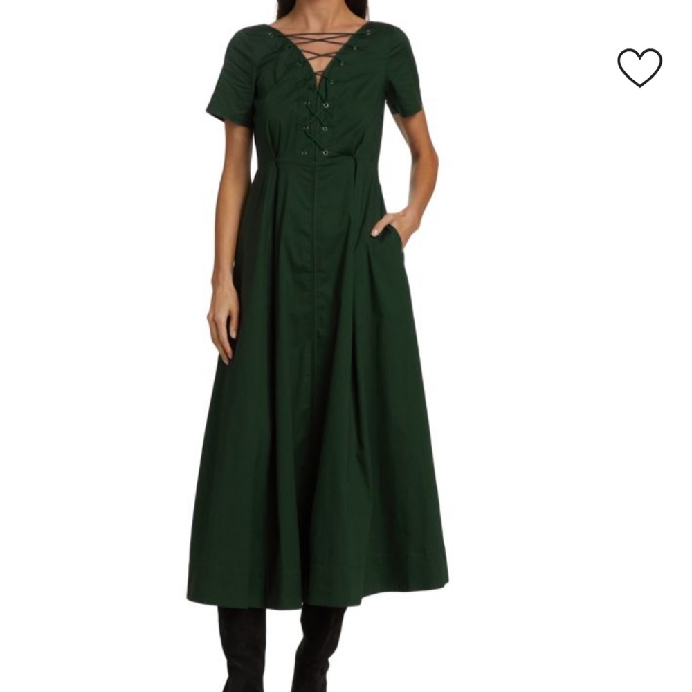 STAUD Thorn Dress Lace-Up Maxi Dress